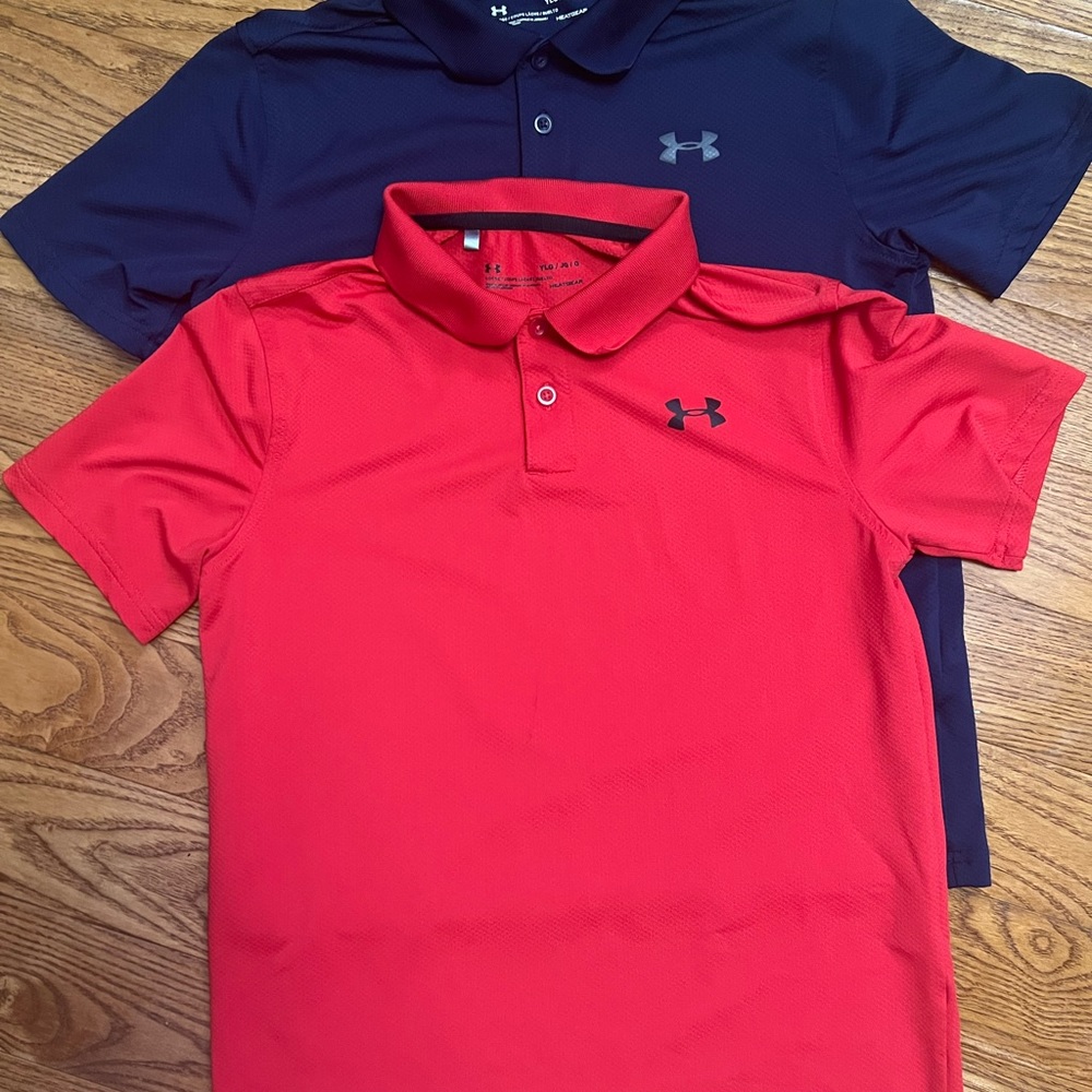 Boys Under Armour Polos. Size Youth Large.